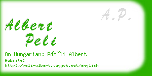 albert peli business card